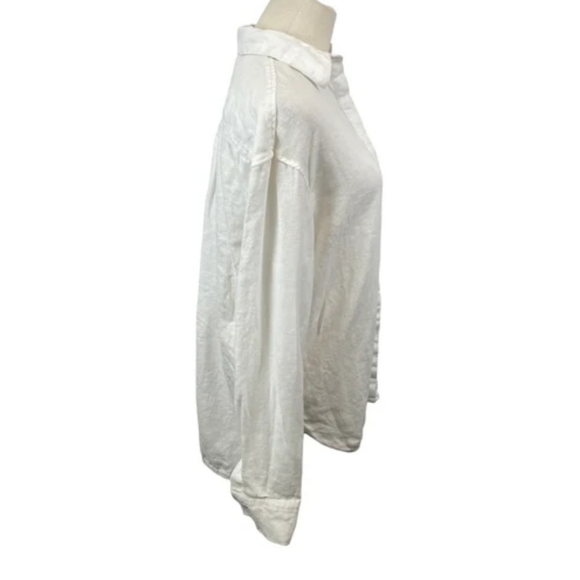 Athleta Playa Linen Button Down Blouse Top Shirt  Large New No Tags Beach - Picture 6 of 7